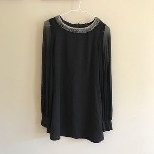 Jarlo black mod dress with silver collar detail